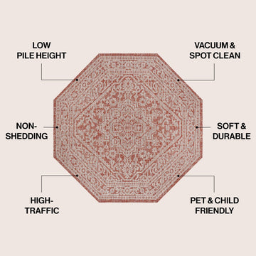 Sinjuri Medallion Textured Weave Indoor/outdoor Octagon Rug